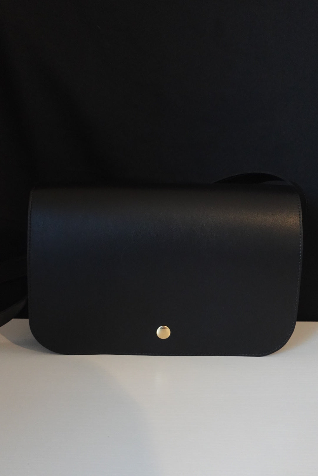 Sac en cuir de pomme unis noir